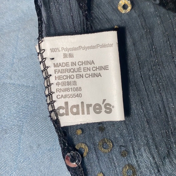 Claire’s brand black sheer scarf with silver sequence - Picture 3 of 3